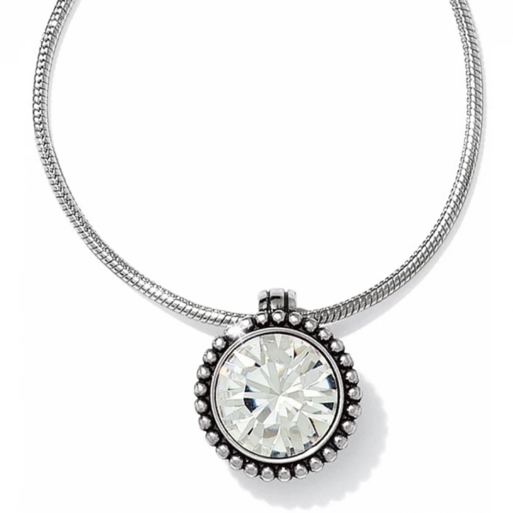Brighton Twinkle Grand Crystal Silver Tone Antiqued Adjustable Necklace